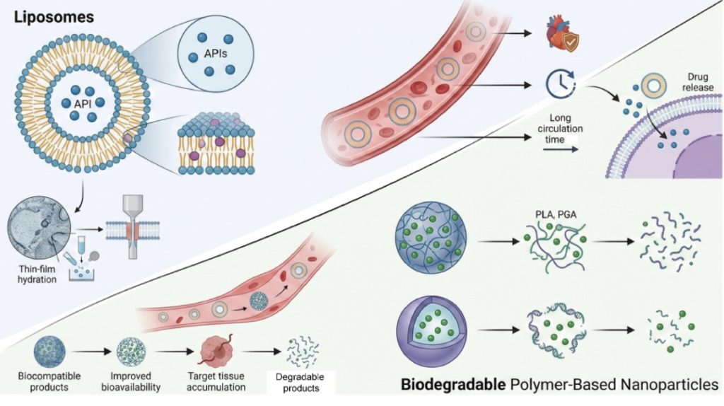 Liposomes vs Biodegradable Polymers in Drug Delivery