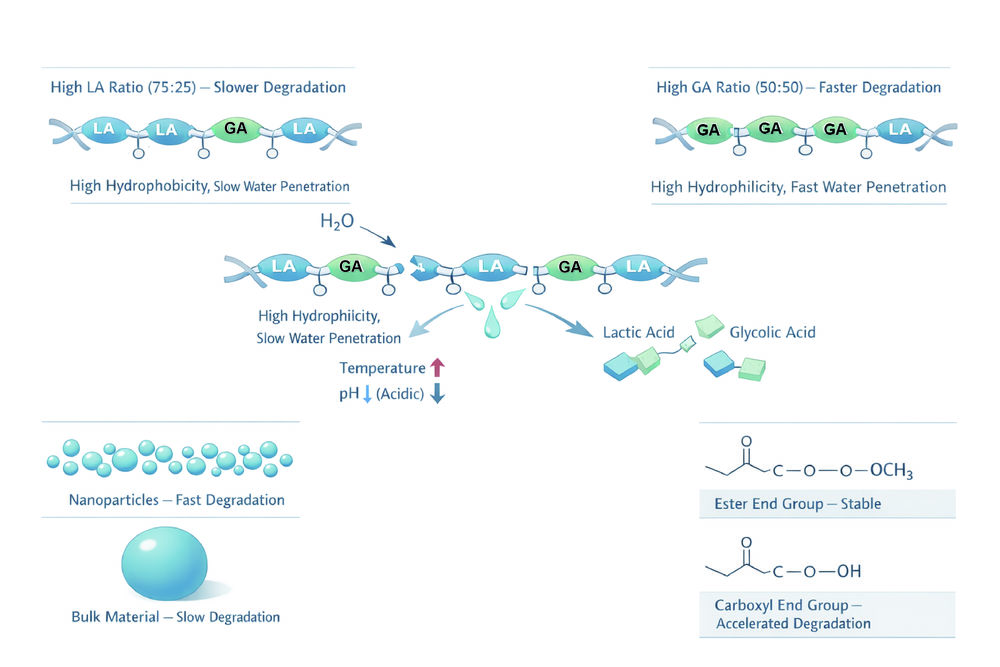 What Controls the PLGA Degradation Timeline?